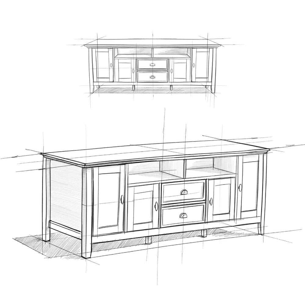 Redmond SOLID WOOD 72 inch TV Media Stand in Distressed Grey For TVs up to 80 inches
