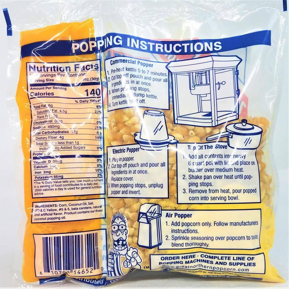 10oz All-in-One Butter Popcorn Packs for Machines, 24 Case