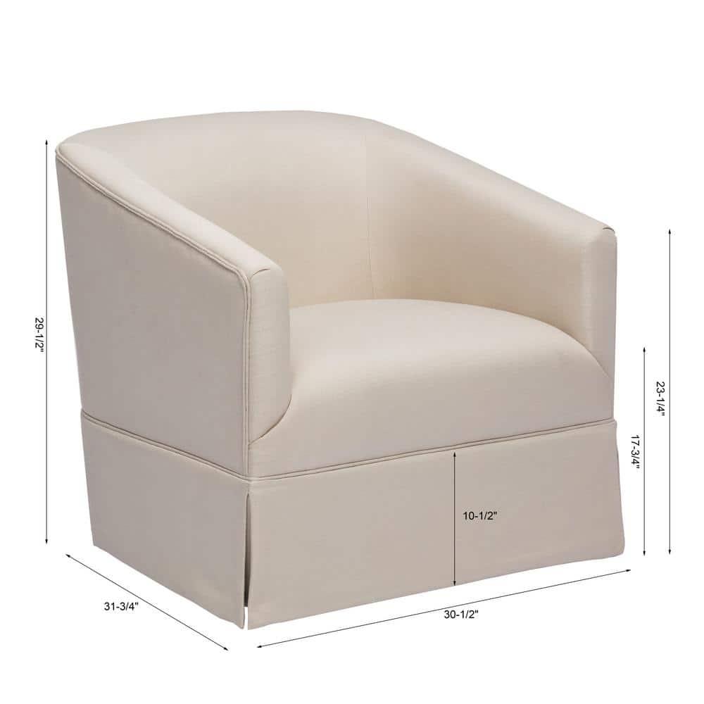 Comfort Pointe Elm Skirted Swivel Accent Chair Linen: Polyester Upholstery, No Assembly, Foam Fill