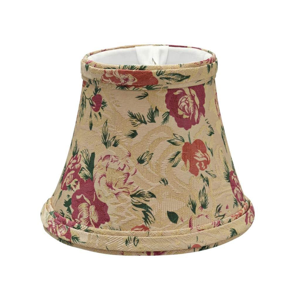 Aspen Creative Corporation 4'' H Jacquard Textured Fabric Bell Lamp Shade (Set of 2)