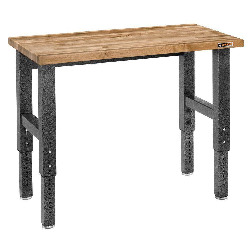 Adjustable Height Hardwood Workbench