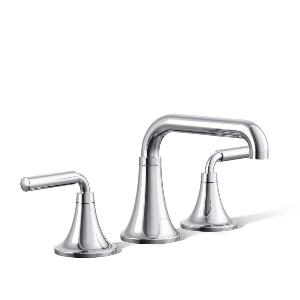 Tone Widespread Bathroom Sink Faucet, Three-Hole Bathroom Faucet with Clicker Drain, 1.2 GPM