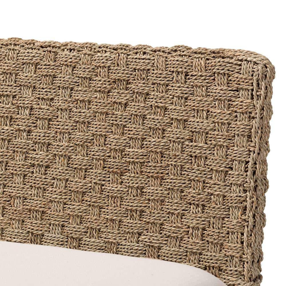 Highland Dunes Aafrin Bali & Pari Denver Modern Bohemian Natural Seagrass And Acacia Wood 3-Piece Dining Nook Set