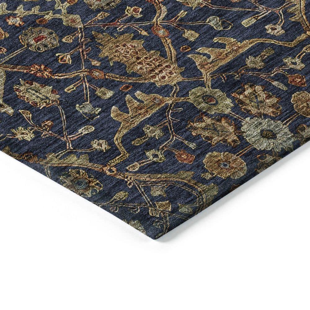 Machine Washable Indoor/Outdoor Chantille ACN1130 Navy Rug