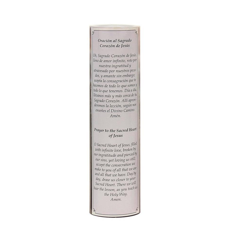 Stonebriar Flameless LED 8" Multi-color Religious Prayer Pillar Candle with Automatic Timer
