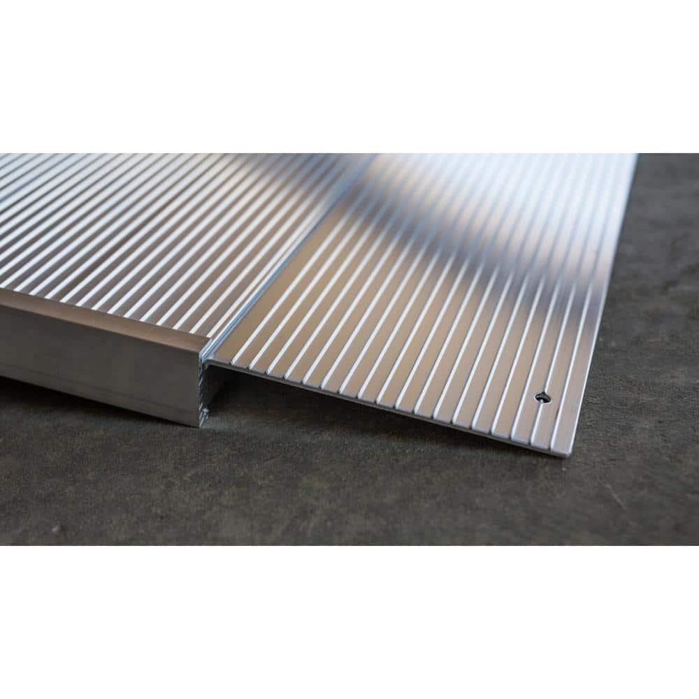 EZ-ACCESS TRANSITIONS 24 Inch Portable Self Supporting Aluminum Angled Entry Threshold Ramp Ideal for Uneven Surfaces or Single Step Rises
