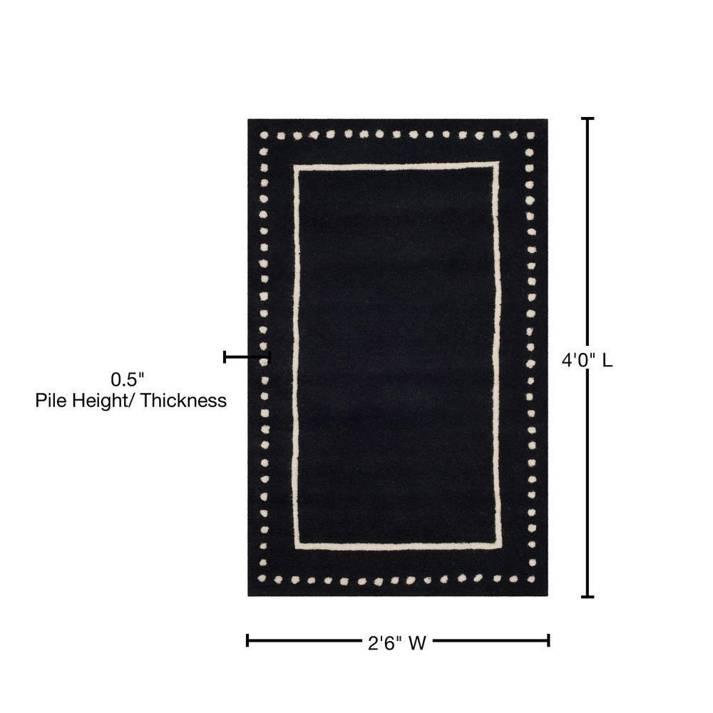 Bella BEL151 Hand Tufted Accent Rug - Black/Ivory - 2'6"x4' - Safavieh.