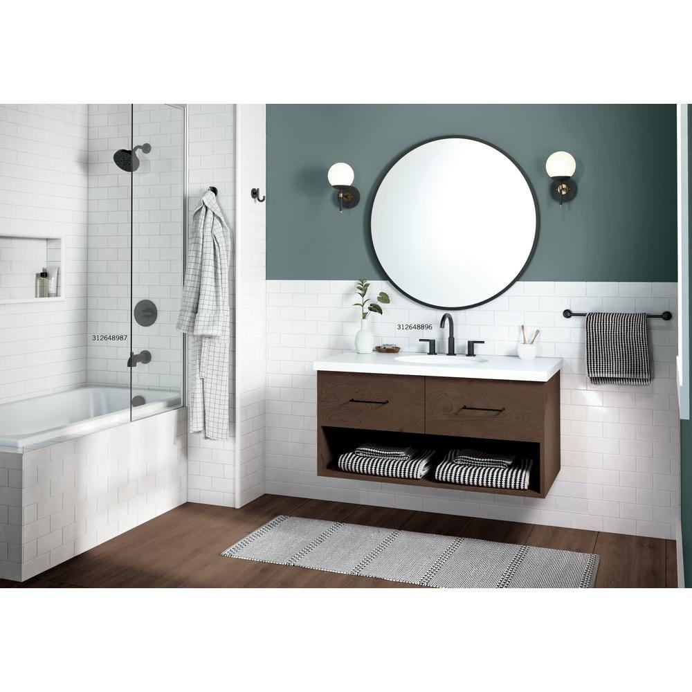 Nicoli Widespread Bathroom Faucet 3 Hole, 2-handle Bathroom Sink Faucet with Drain Assembly