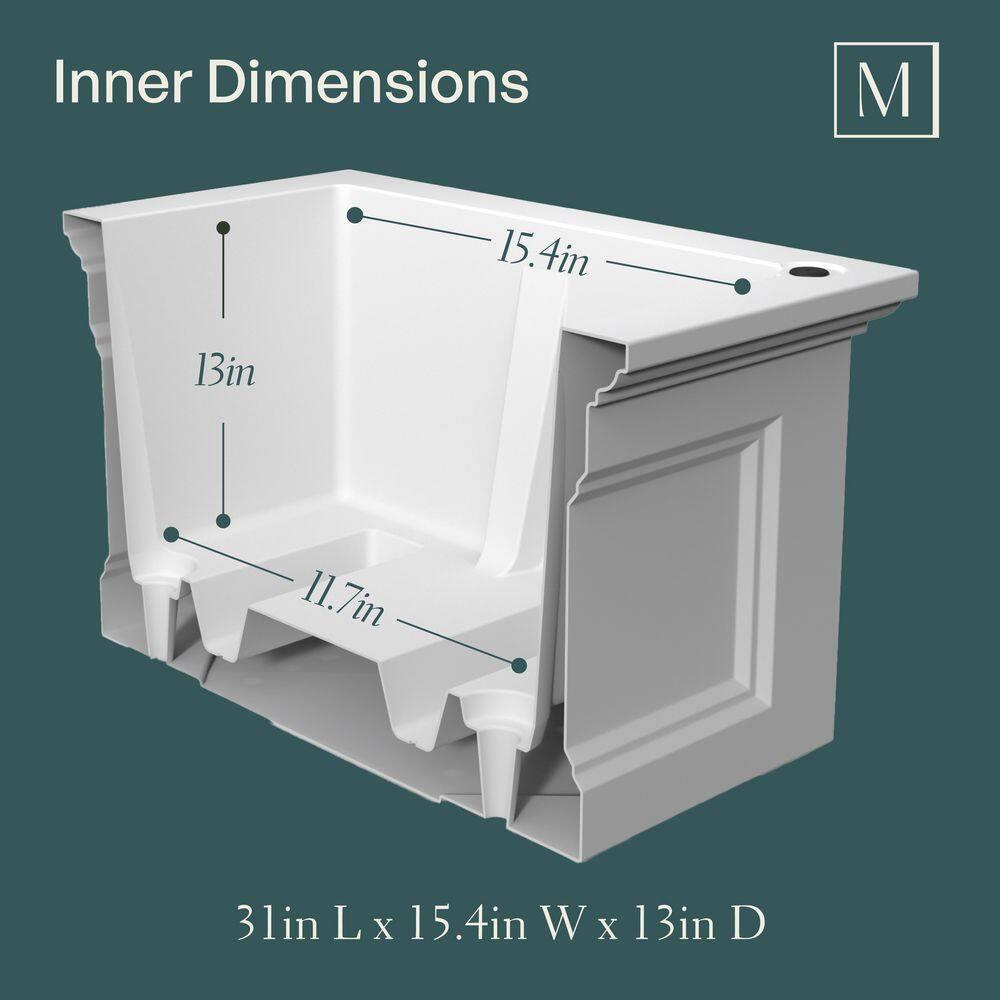 Winston Porter Anastasiya 20"x36" Resin Planter with Water Reservoir