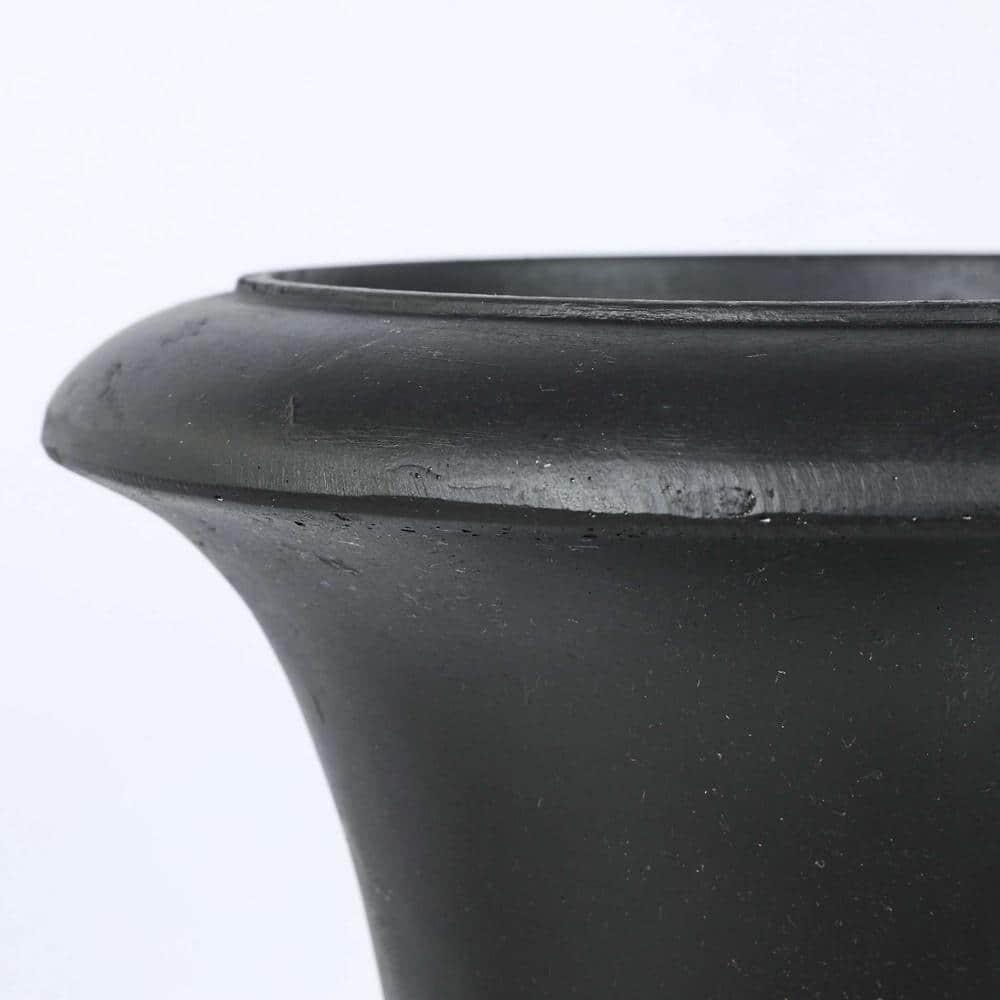 LuxenHome 22.75" H Slim MgO Urn Planter Black