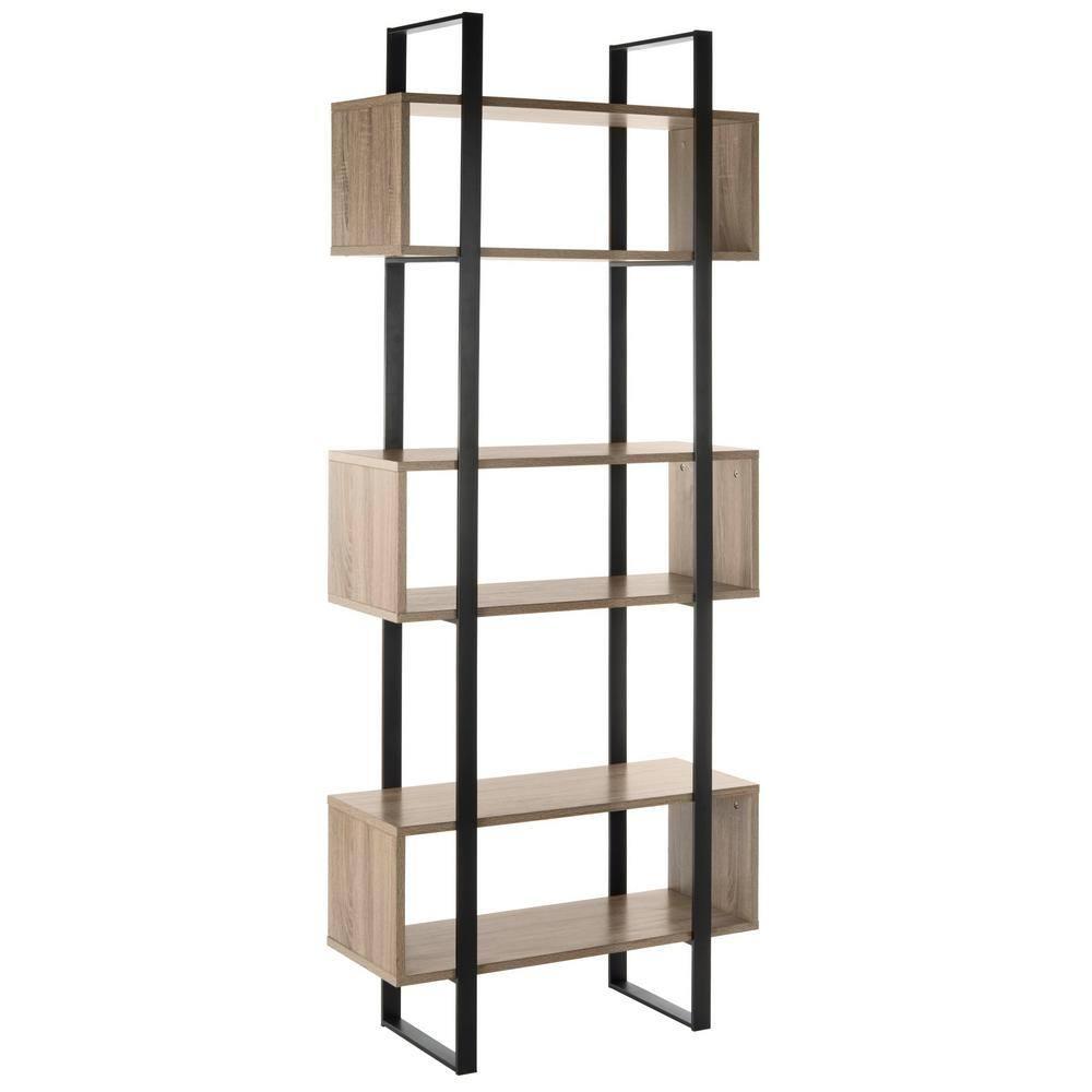 Adhara Etagere - FOX4278 - Light Brown/Black - Safavieh Couture