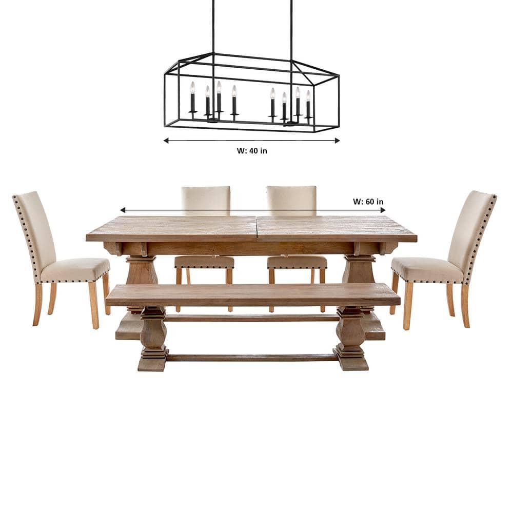 Generation Lighting Perryton 8 -Light Bronze Contemporary/Modern Linear Large Hanging Kitchen island light