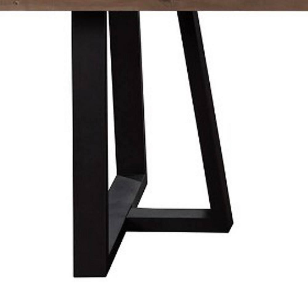 Benjara Wood And Metal Rectangular Dining Table Brown And Black