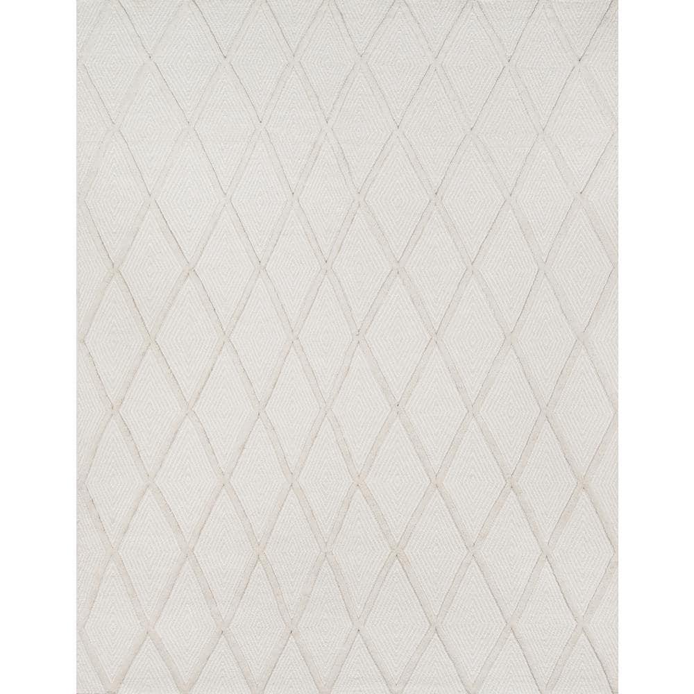 Langdon Geometric Handmade Flatweave Wool Beige Area Rug