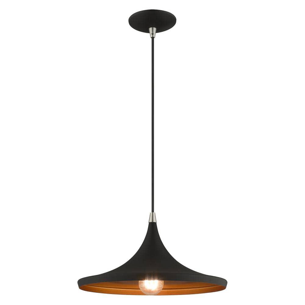 Livex Lighting Metal Shade 1 - Light Chandelier in  Black