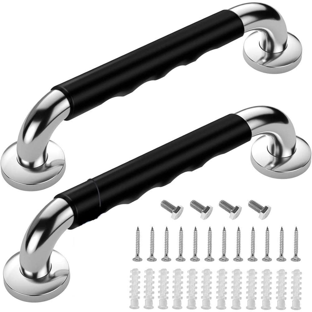 2 Pack 16 Inch Grab Bars for Bathtubs and Showers, Anti Slip Handicap Grab Bars for Shower, Safety Bath & Toilet Rail for Elderly Senior, Shower Handle Disability Assist Bathroom Handrail