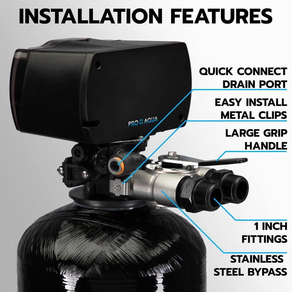 PRO+AQUA Whole House Filter System For Well Water, High Capacity, Proven Contaminant Removal, Auto-Clean, Small Footprint, Zero Water Pressure Drop, US Customer Support, 5 Year Warranty, Built in USA
