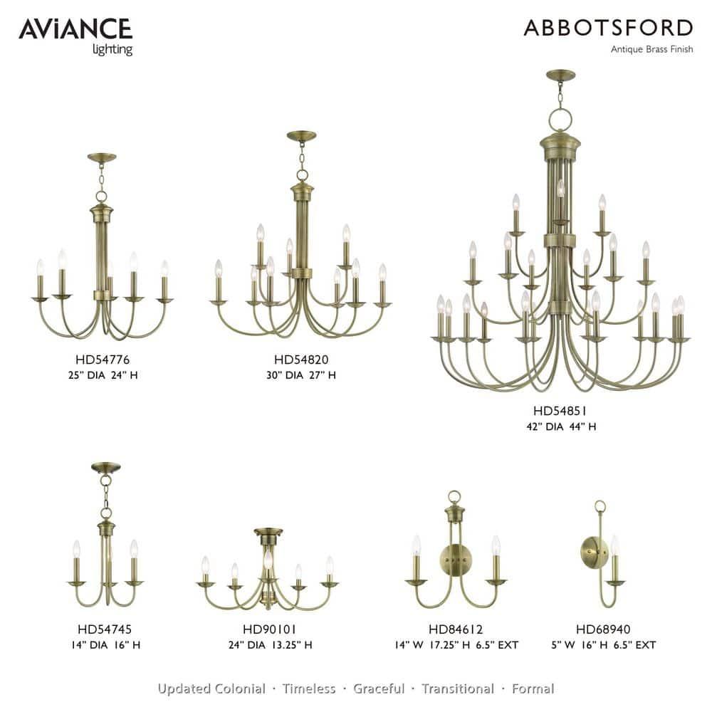Livex Lighting Estate 9 - Light Chandelier in  Antique Brass