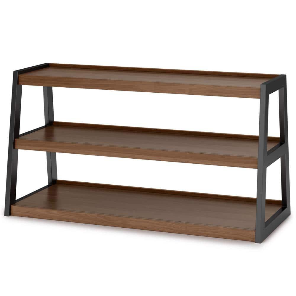 Simpli Home Sawhorse  Industrial 48 inch Wide SOLID WALNUT WOOD and Metal TV Media Stand