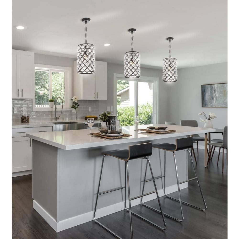 Gabrielle 10" Crystal/Metal LED Pendant, Oil Rubbed Bronze
