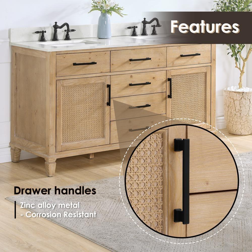 Altair Solana 59.2" Double Bathroom Vanity Base Only in Weathered Fir