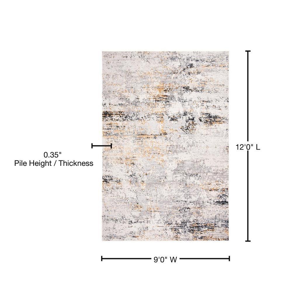 SAFAVIEH Amalfi Cian Distressed Area Rug, Cream/Gold, 9' x 12'