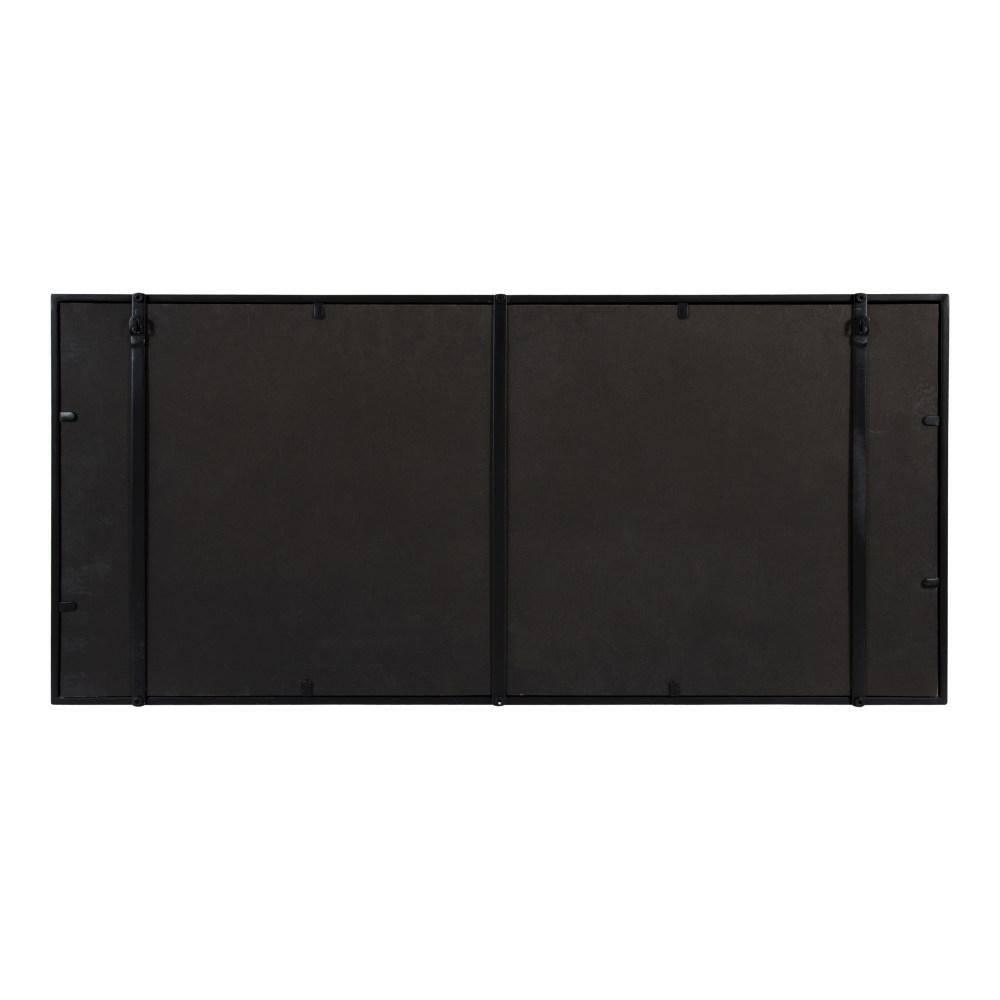 40" x 18" Jackson Metal Frame Mirror with Shelf Black - Kate & Laurel All Things Decor: Modern Rectangle, No Assembly Required