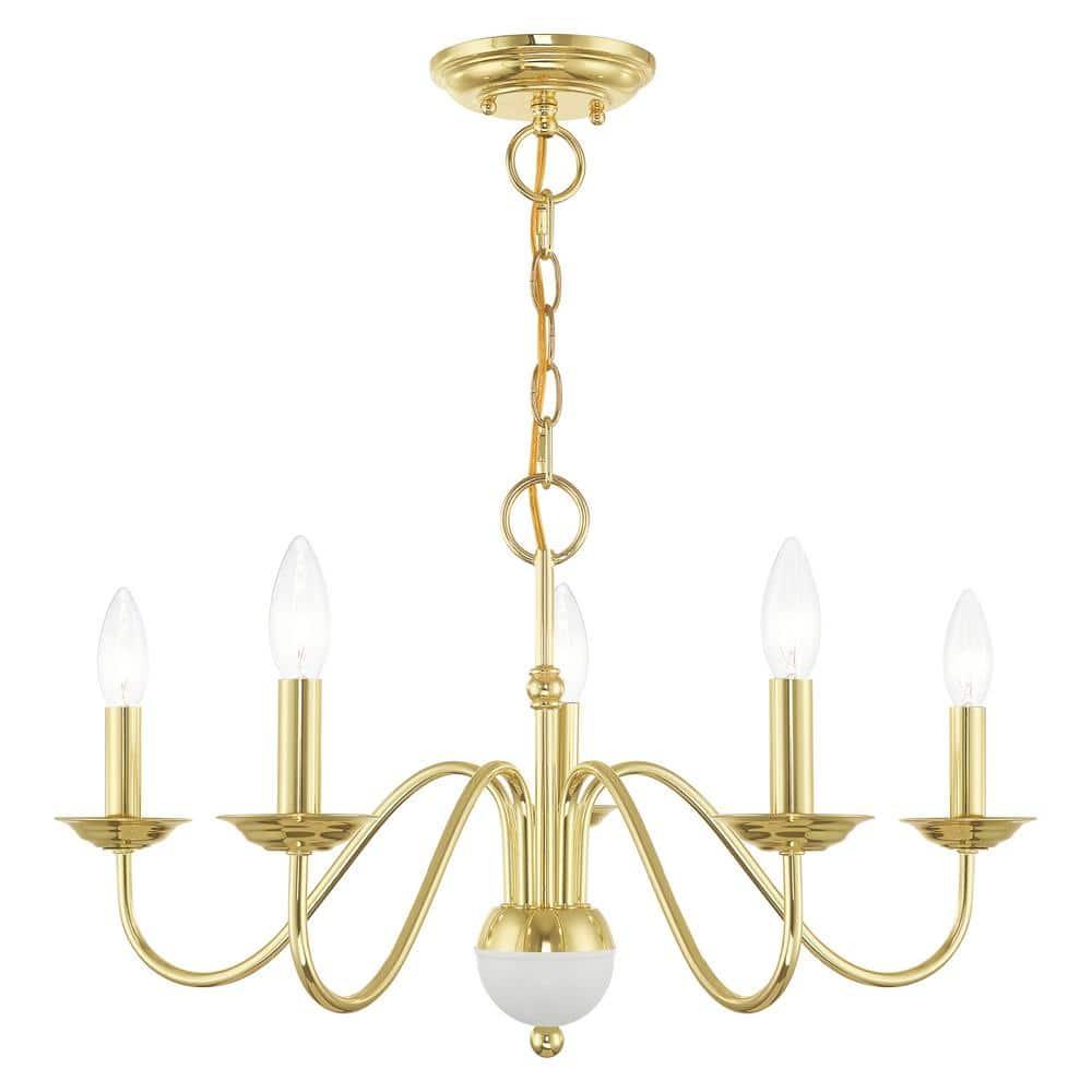 Livex Lighting Windsor 5 - Light Chandelier in  Polished Brass