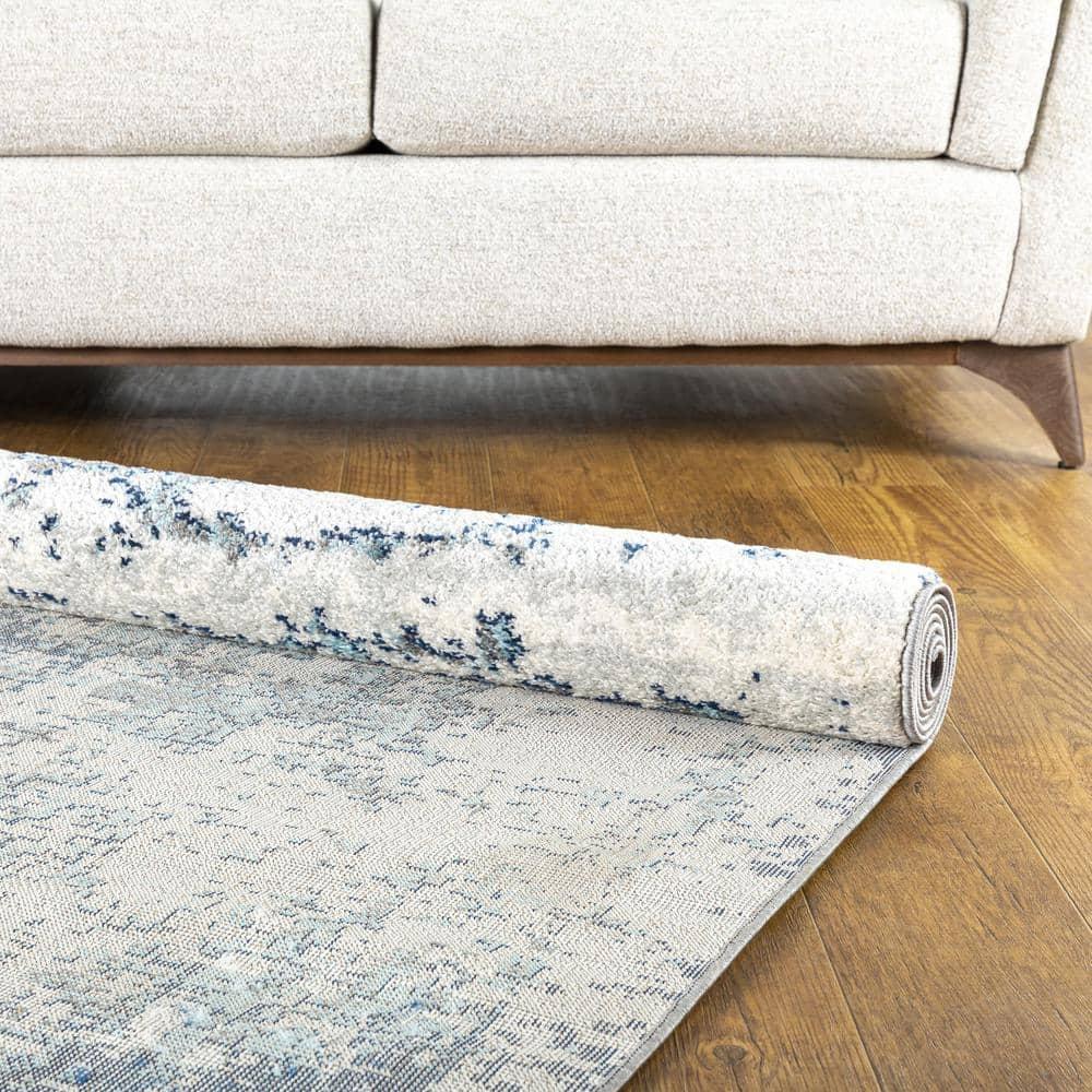 Livabliss 9'x12' High Plains Modern Rug Blue: Stain & Fade-Resistant, Medium Pile, Indoor, Abstract Pattern