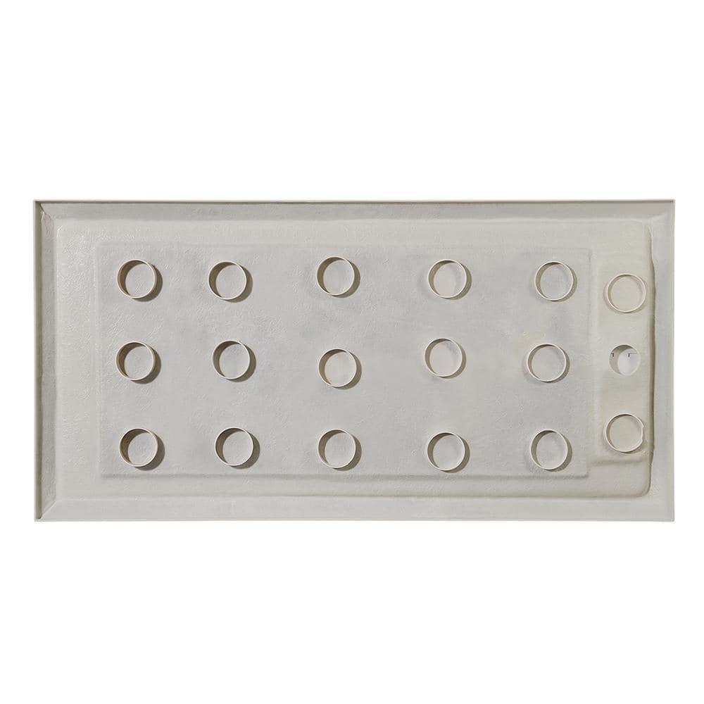 OVE Decors 72" x 36" Rectangle Shower Base Pan, White Acrylic, Hidden Side Drain, Reversible Design