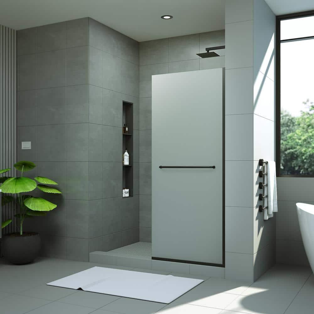 DreamLine Linea 30 in. W x 72 in. H Frameless Shower Screen with Towel Bar