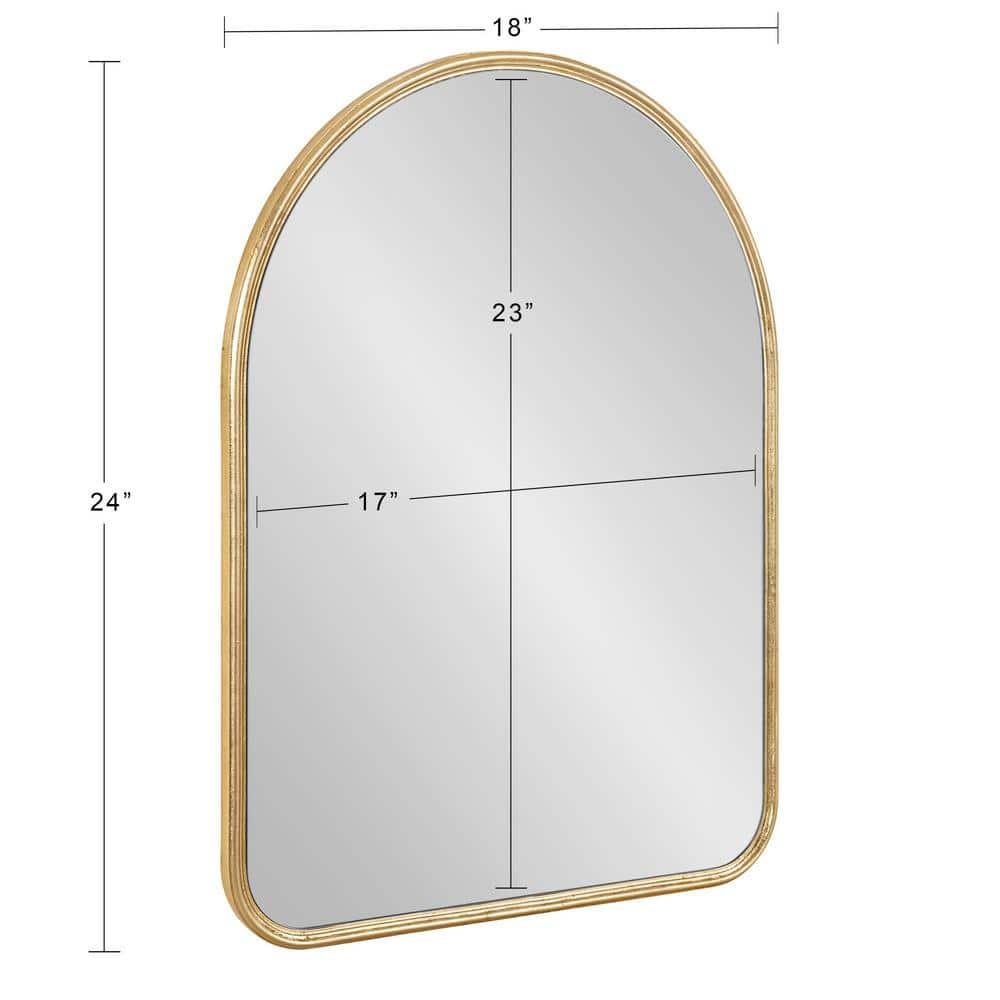 Kate and Laurel Caskill Midcentury Arched Wall Mirror, 18 x 24, Gold, Decorative Modern Mirror for Wall Display