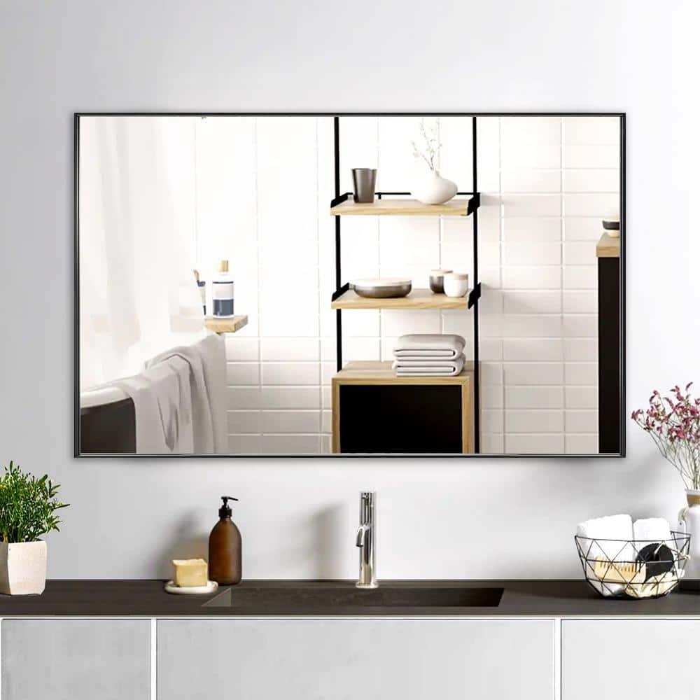 Ledel Modern & Contemporary Rectangle Bathroom Vanity Mirror Metal Framed Wall Mirror