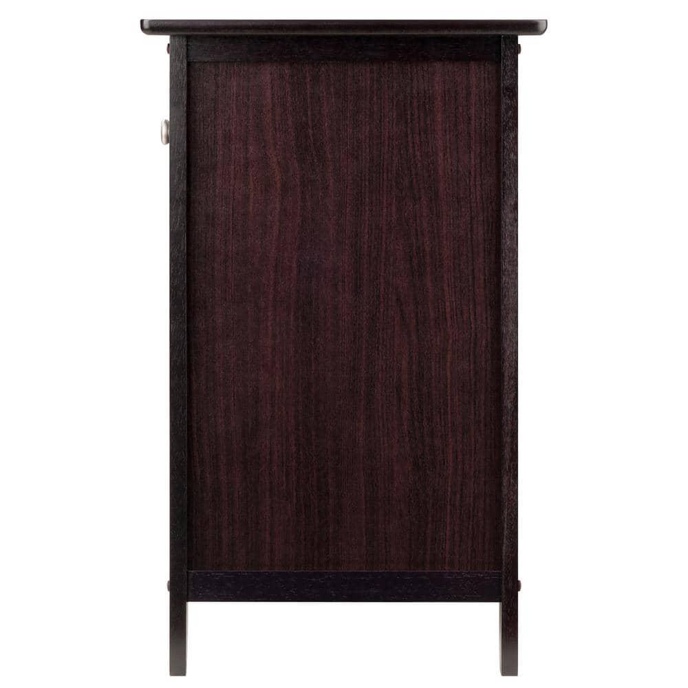 Eugene Nightstand - Espresso - Winsome: Wood Composite Bedside Cabinet with Storage