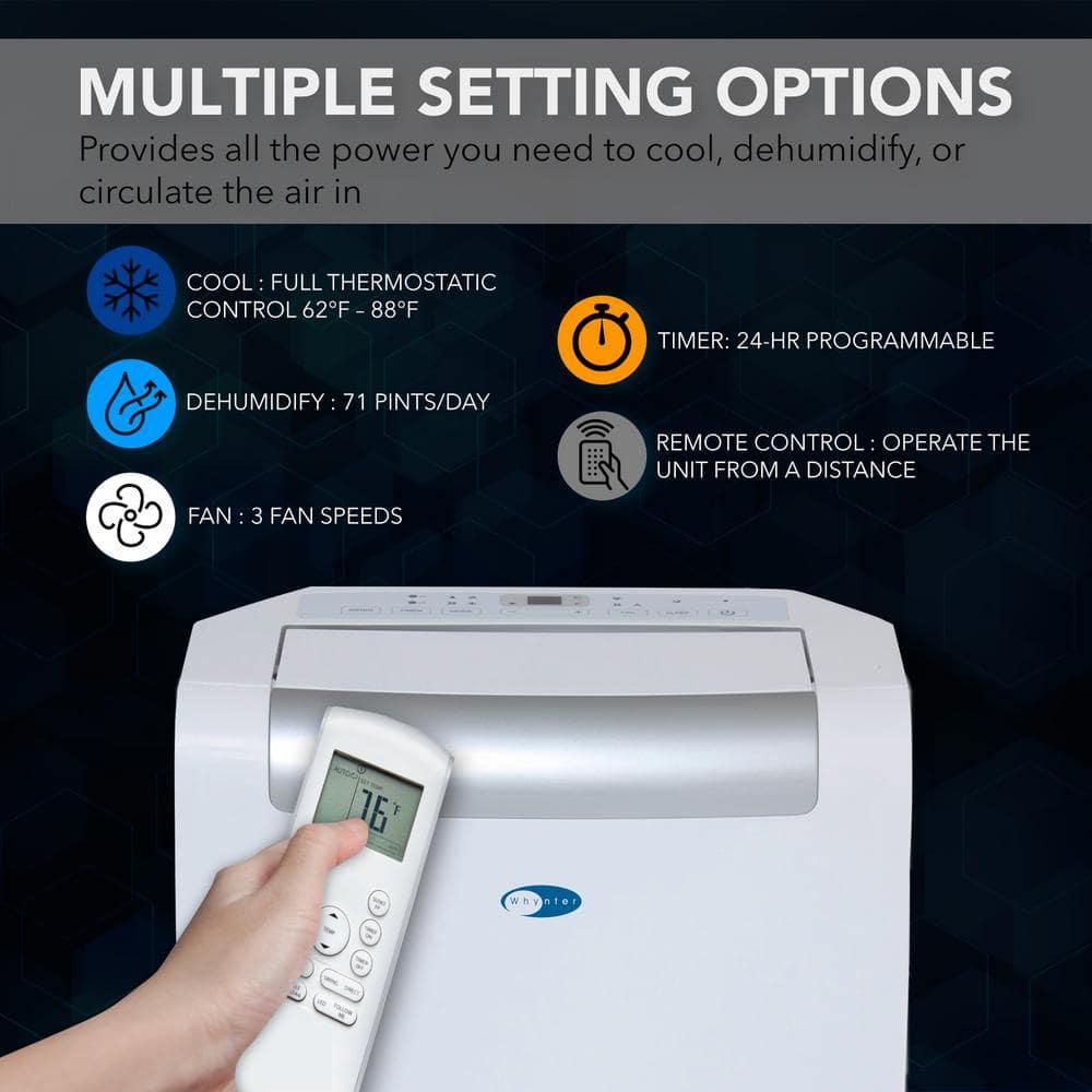 Whynter 14000 BTU Portable Air Conditioner for 500 sq. ft. with SilverShield Filter