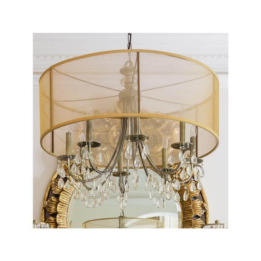 Eight Light Chandelier In Minimalist Style 32 Inches Wide By 26 Inches High-Antique Brass Finish    -Traditional Installation Crystorama Lighting