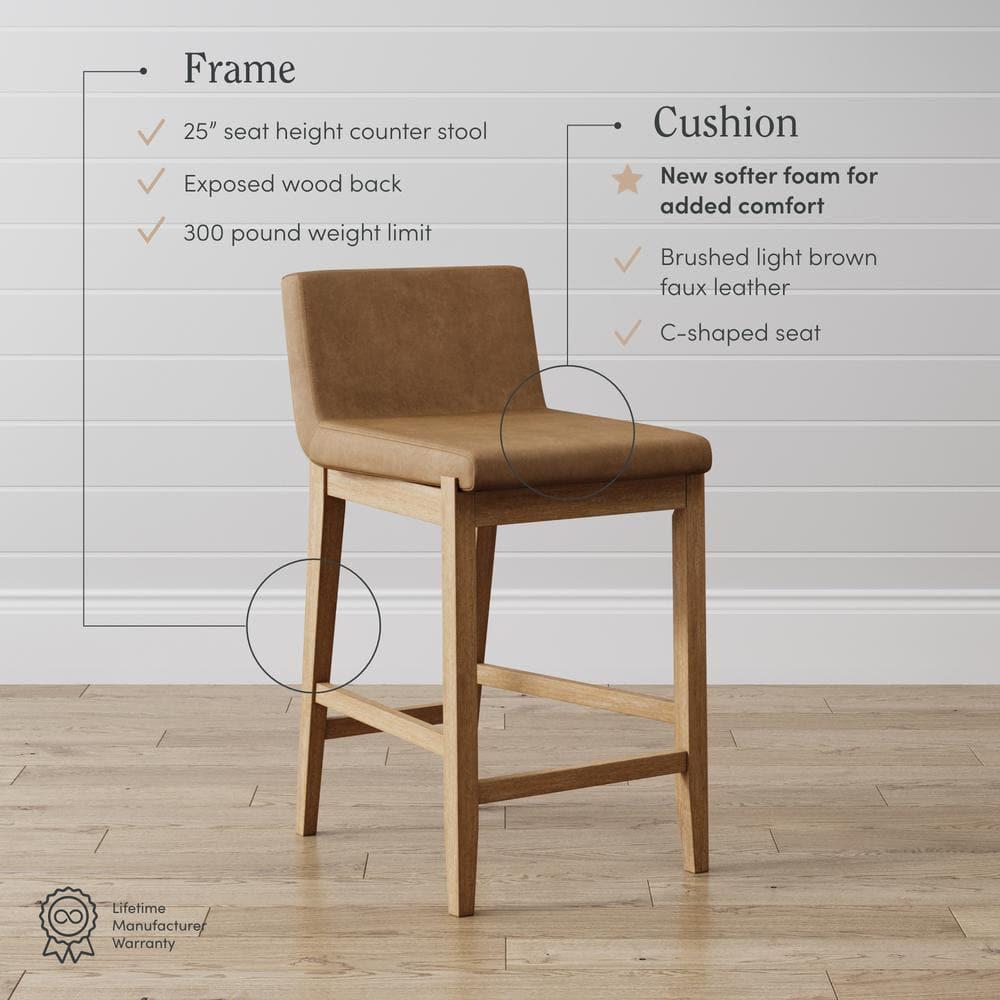Nathan James Upholstered Wooden Stool