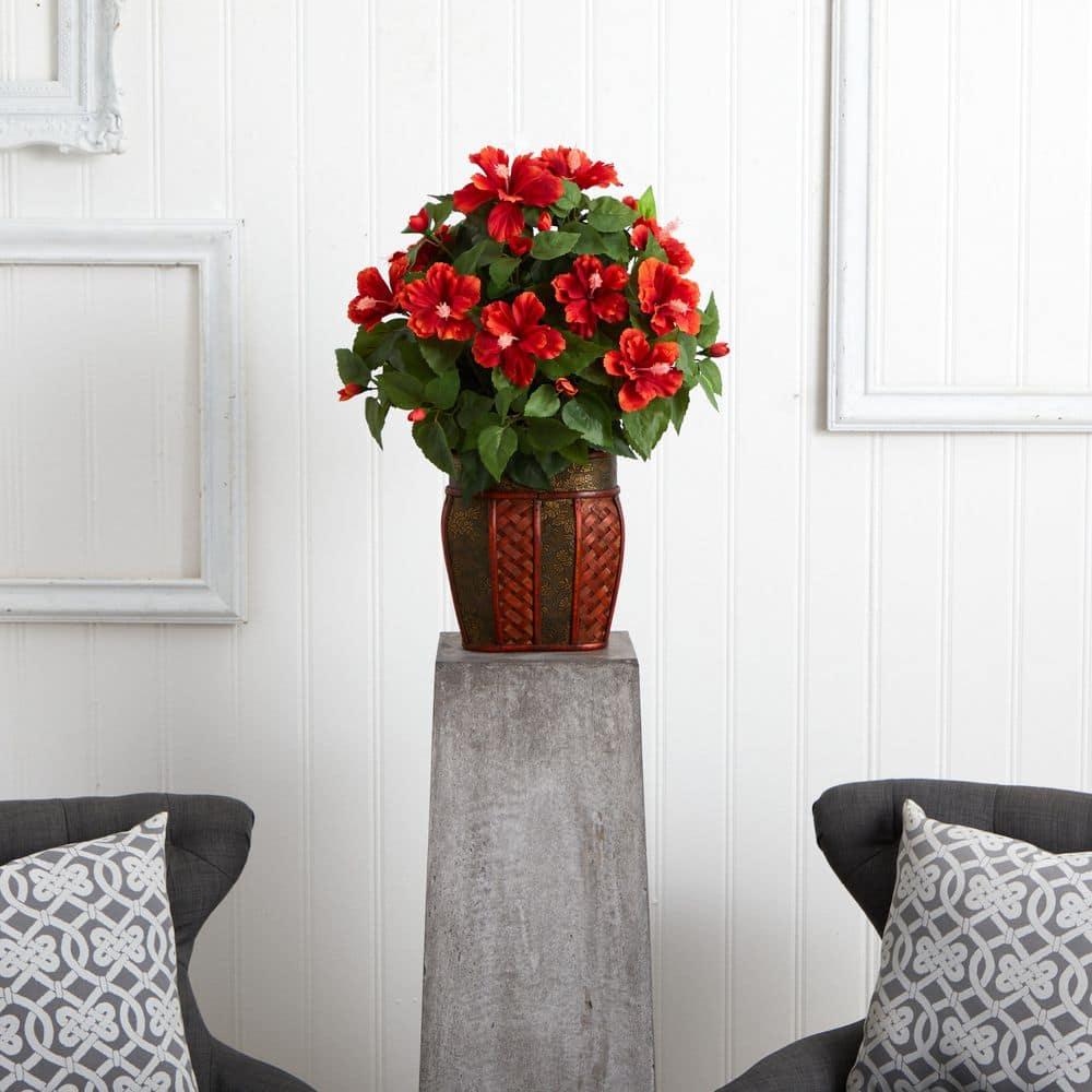 Charlton Home® Hibiscus Centerpiece in Vase & Reviews | Wayfair