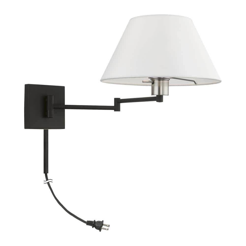 Livex Lighting 1 - Light Wall Light in  Black/Brushed Nickel
