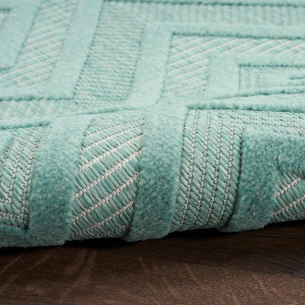 Nourison Versatile Diamond Geometric Flatweave Indoor Outdoor Area Rug Aqua/Teal 4' x 6'