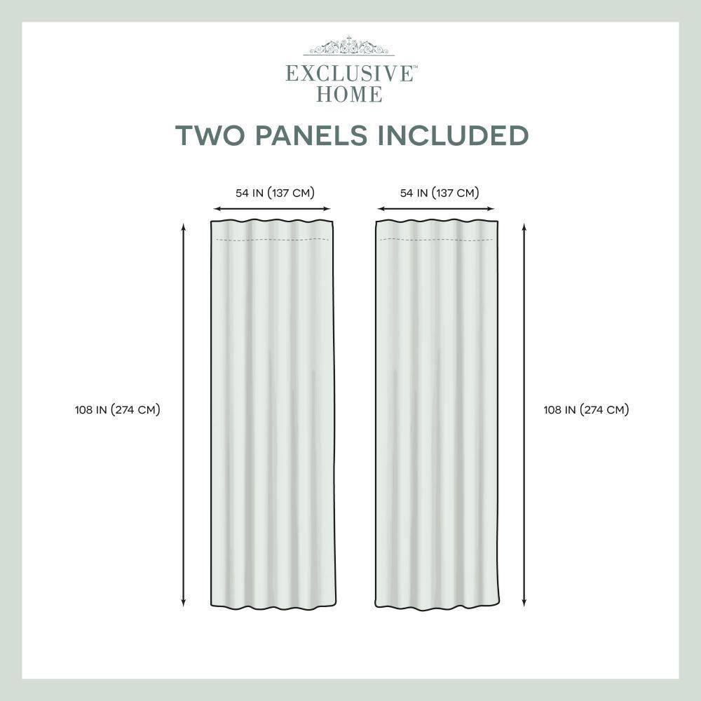 Exclusive Home Wilshire Burnout Sheer Hidden Tab Top Curtain Panel Pair, 54"x108", Winter White