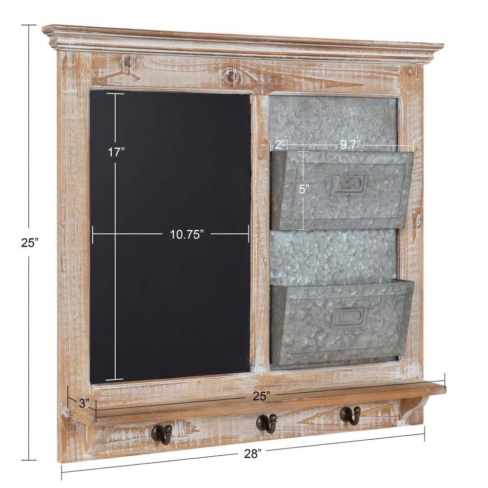 Kate and Laurel Solid Wood Wall Organizer