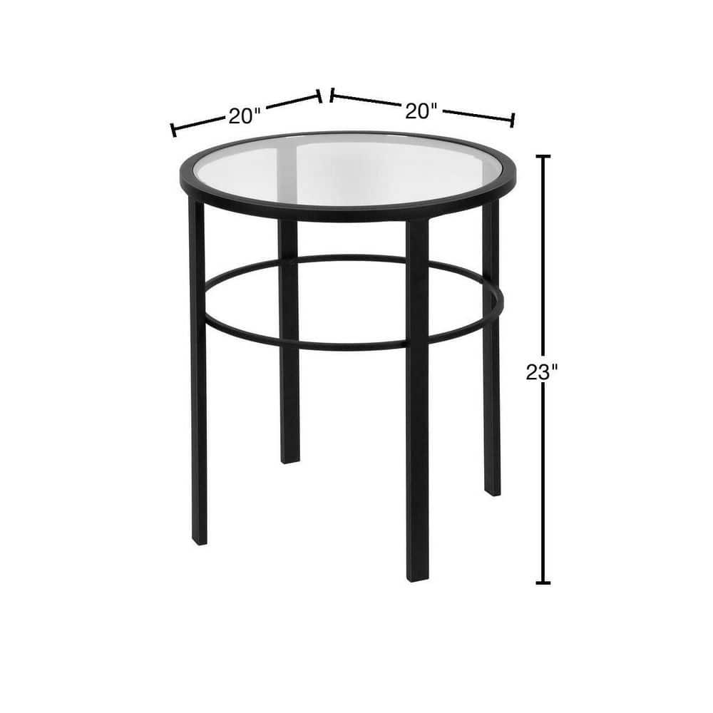 Evelyn&Zoe Gaia 20" Wide Round Side Table, Blackened Bronze