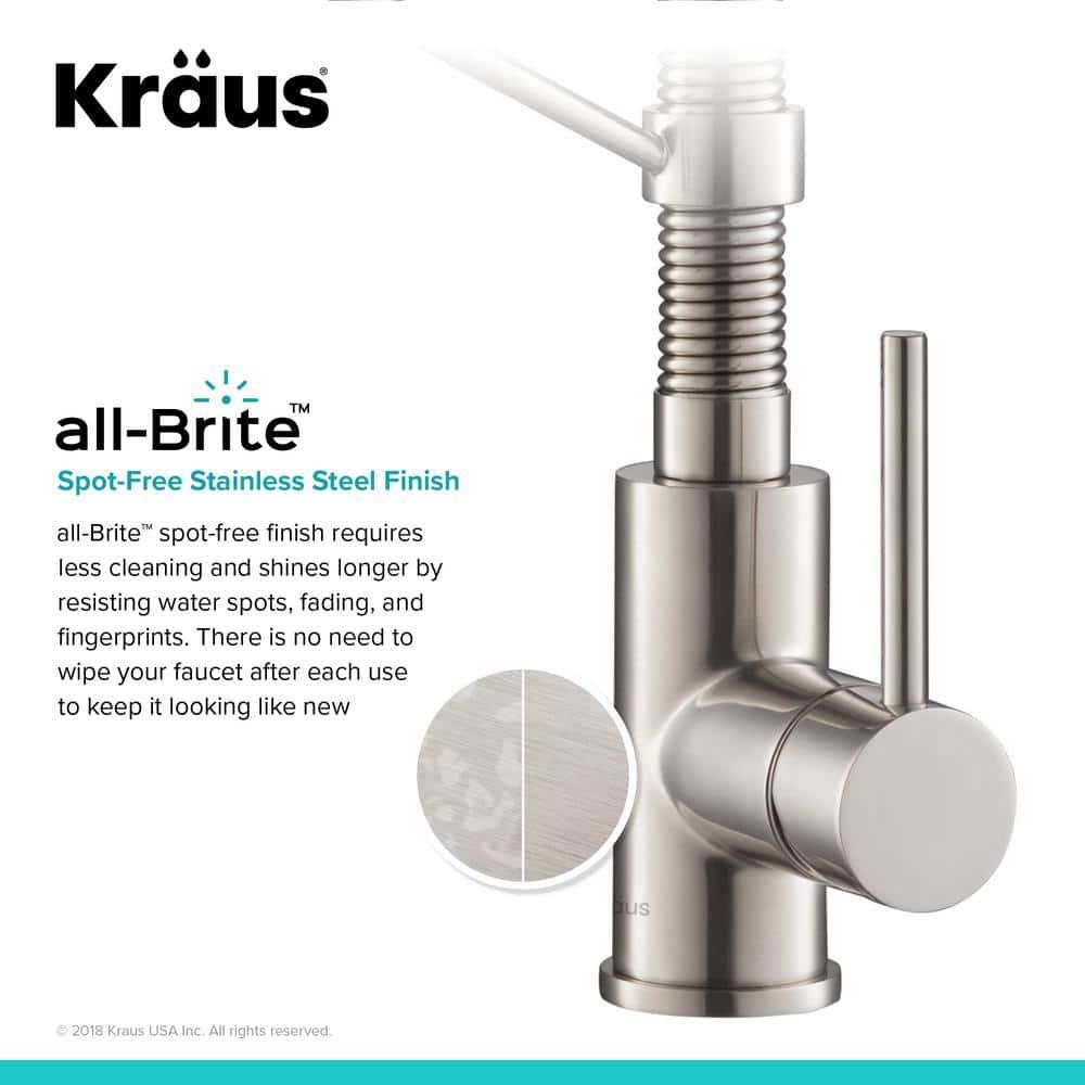 KRAUS Bolden Commercial Style 2-Function Single Handle Pull Down Kitchen Faucet with Soap Dispenser