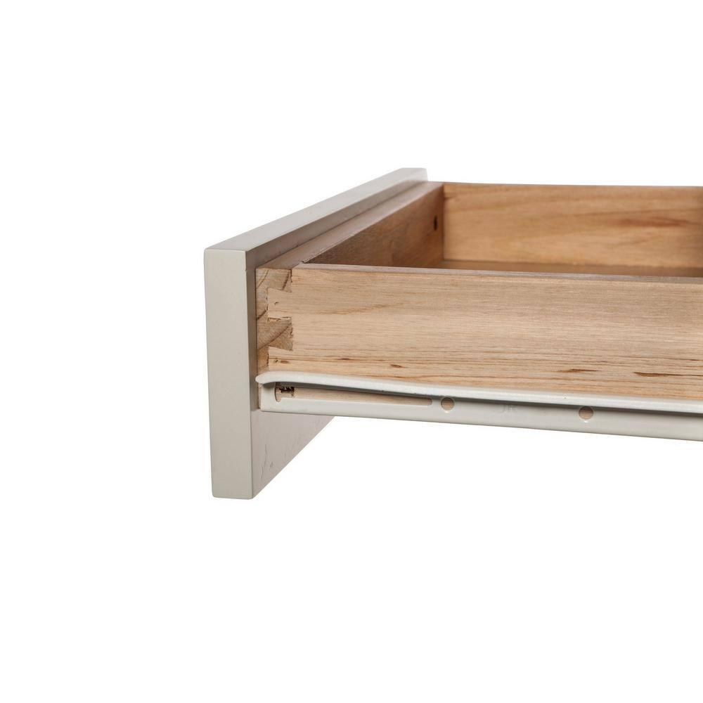 Savannah End Table Ivory with Natural Wood Top - Bolton Furniture