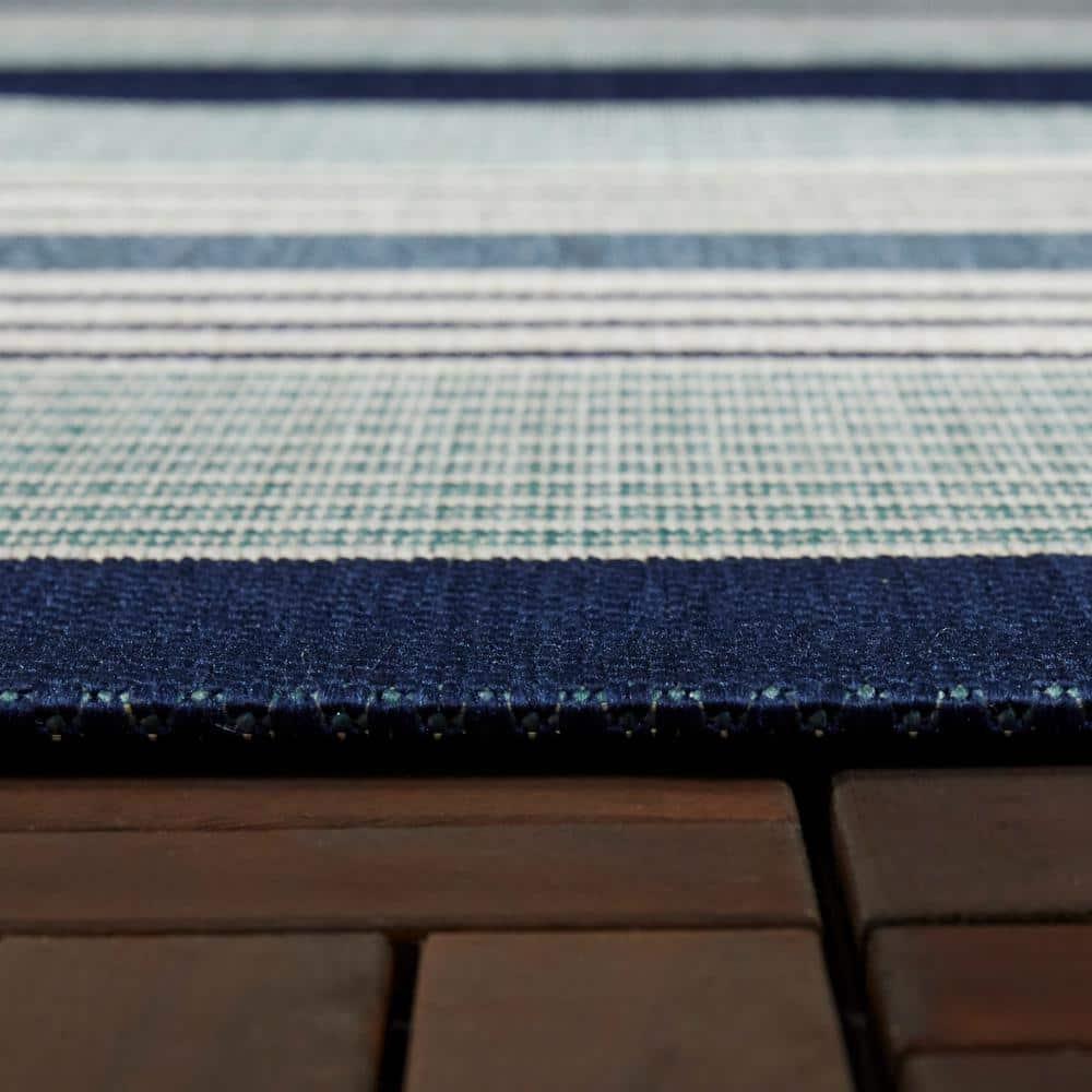 JONATHAN Y SCANDINAVIAN 8 x 10 Area Rug, Aarhus Minimalist Striped - Navy/ivory, SCN102A-8