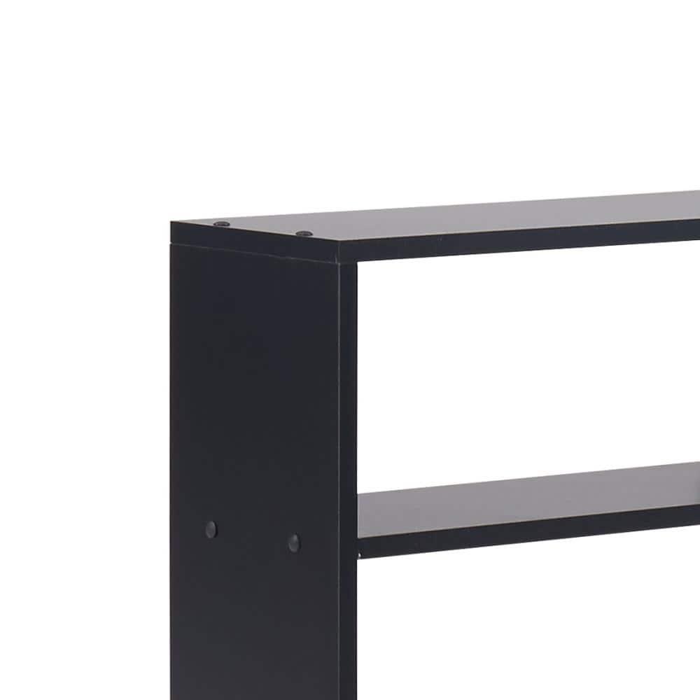 37" x 31.5" Rectangular Shelf Unit Black - Danya B.: Modern Storage, Floating Design, MDF Composite