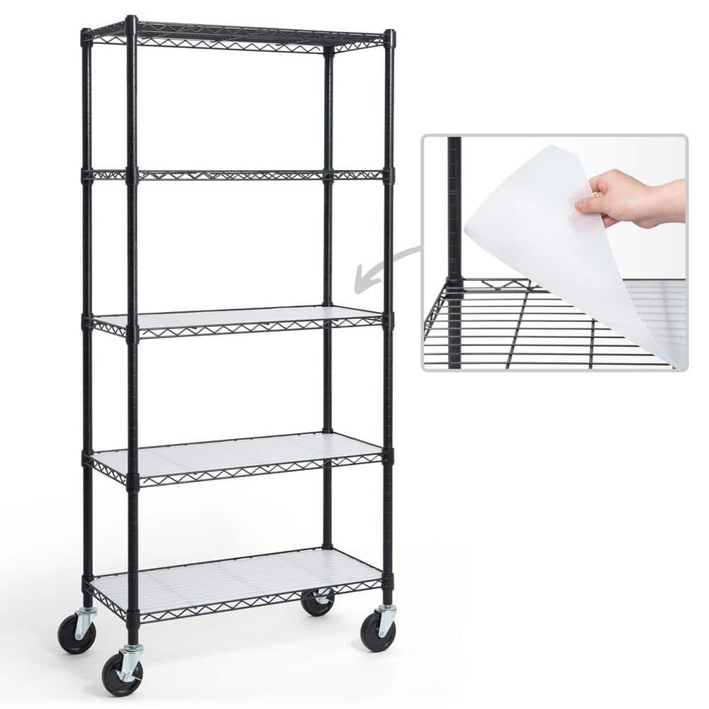 CAPHAUS CAPHAUS NSF Commercial Heavy Duty 5-Tier Adjustable Wire Shelving w/ Wheels & Leveling Feet, 30 x 14 x 64-Inch, Multiple Options