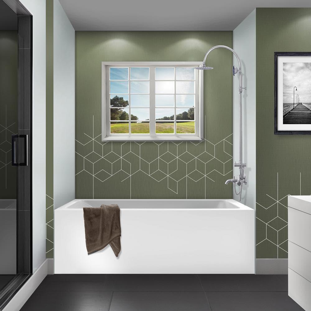 Acrylic Soaking Bathtub with Integral Apron Front - 60" x 32"