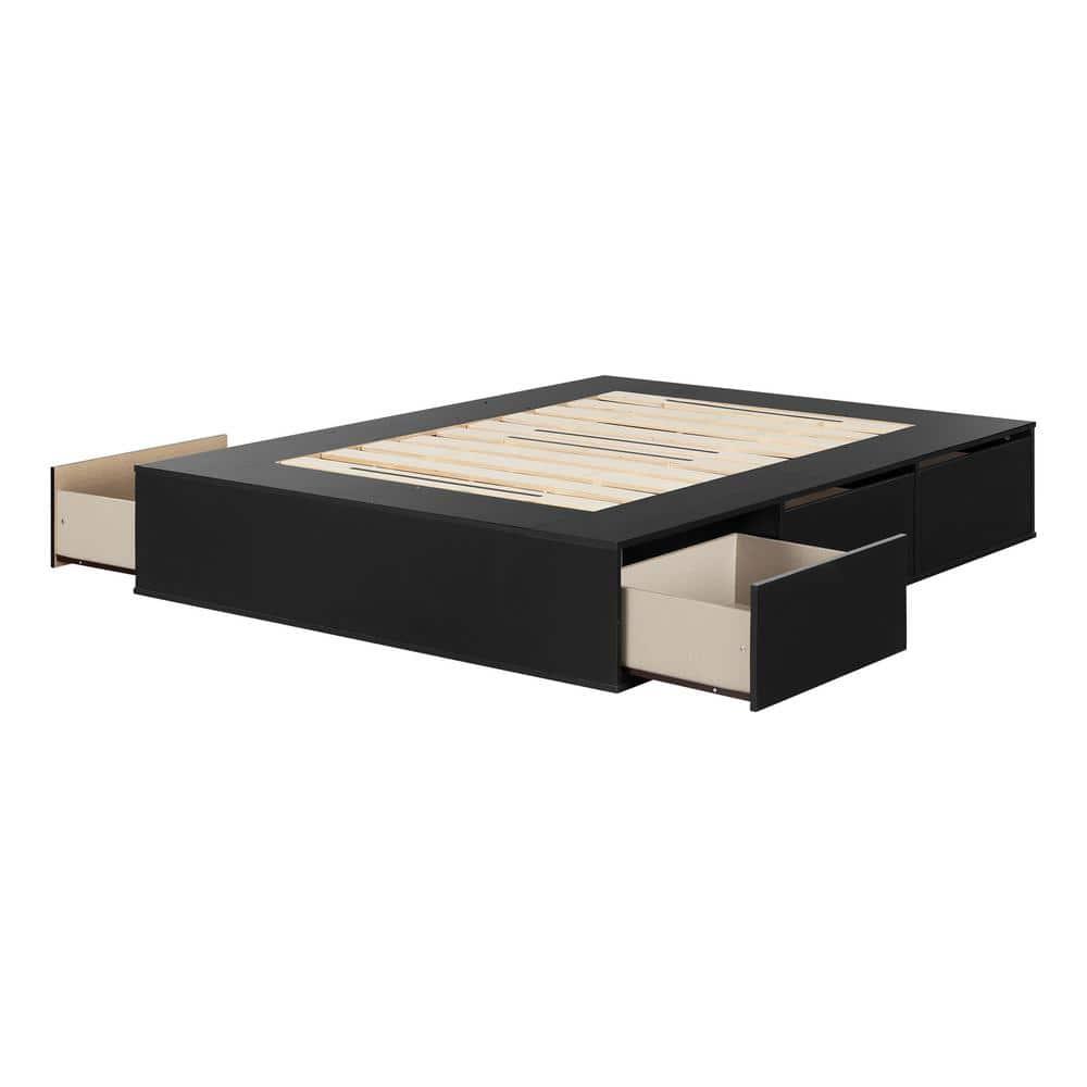 Fusion Queen 6-Drawer Platform Bed Pure Black